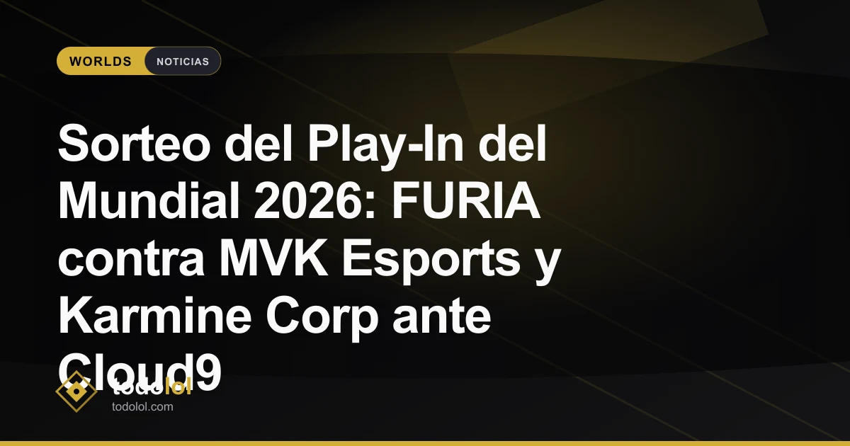 Portada de Sorteo del Play-In del Mundial 2026: FURIA contra MVK Esports y Karmine Corp ante Cloud9