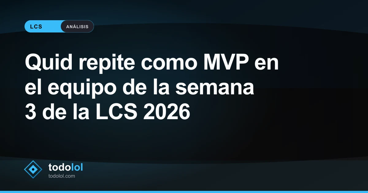 Portada de Quid repite como MVP en el equipo de la semana 3 de la LCS 2026