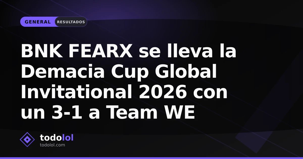 Portada de BNK FEARX se lleva la Demacia Cup Global Invitational 2026 con un 3-1 a Team WE