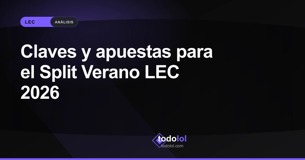 Portada de Claves y apuestas para el Split Verano LEC 2026