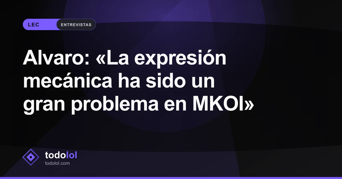 Portada de Alvaro: «La expresión mecánica ha sido un gran problema en MKOI»