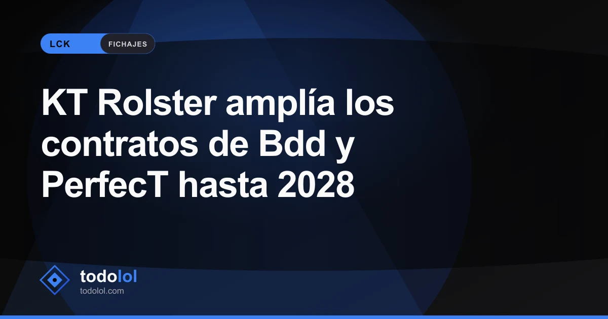 Portada de KT Rolster amplía los contratos de Bdd y PerfecT hasta 2028