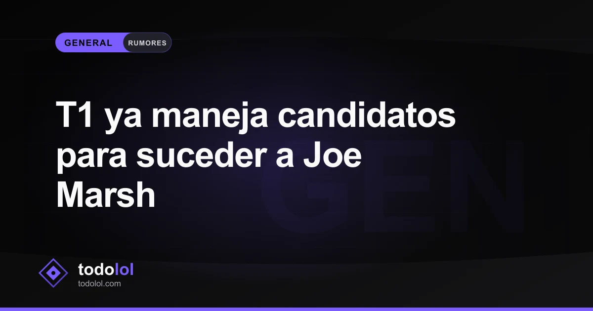 Portada de T1 ya maneja candidatos para suceder a Joe Marsh