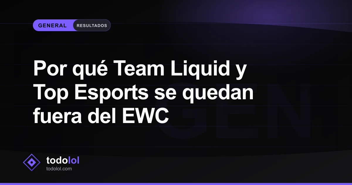 Portada de Por qué Team Liquid y Top Esports se quedan fuera del EWC