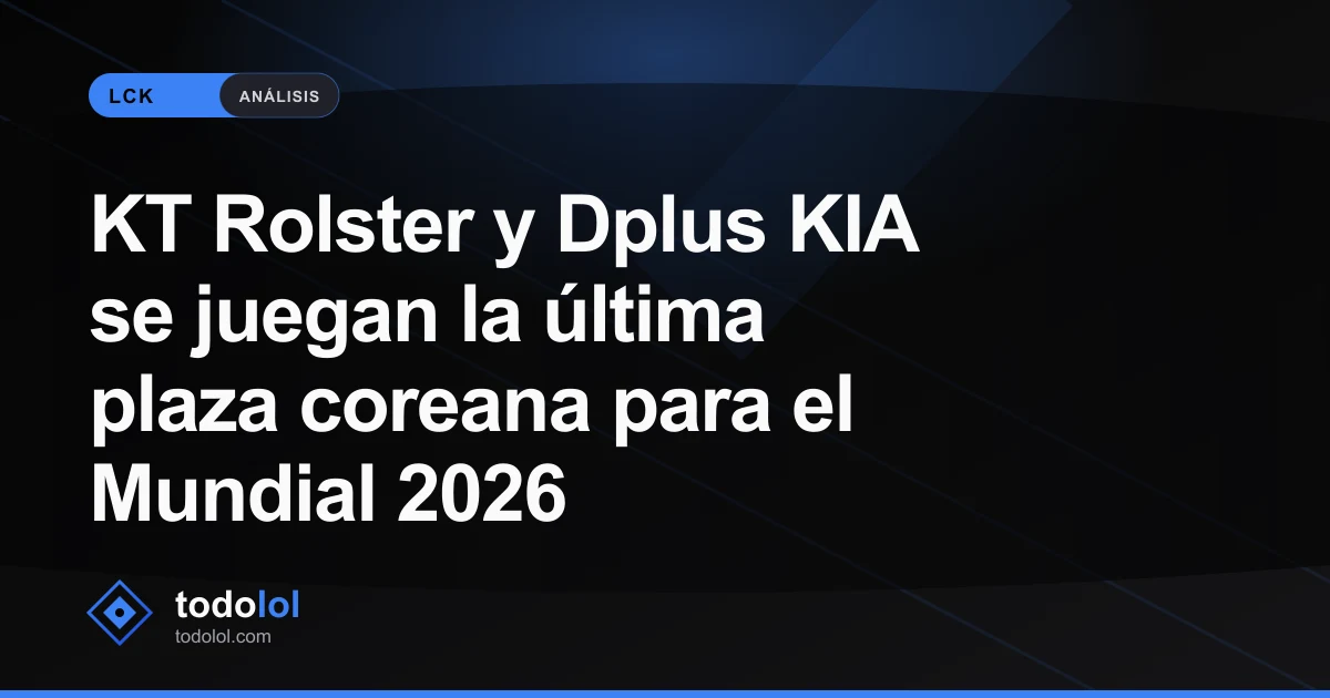 Portada de KT Rolster y Dplus KIA se juegan la última plaza coreana para el Mundial 2026