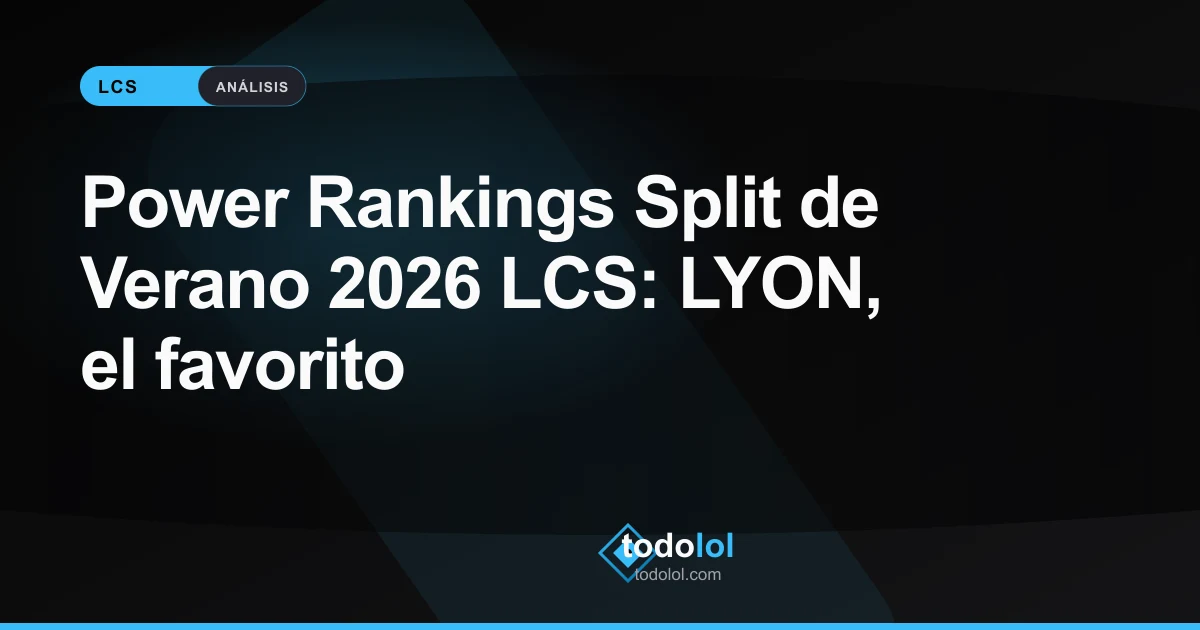 Portada de Power Rankings Split de Verano 2026 LCS: LYON, el favorito
