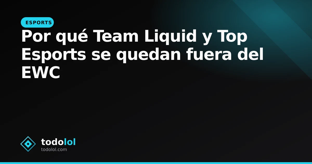 Portada de Por qué Team Liquid y Top Esports se quedan fuera del EWC