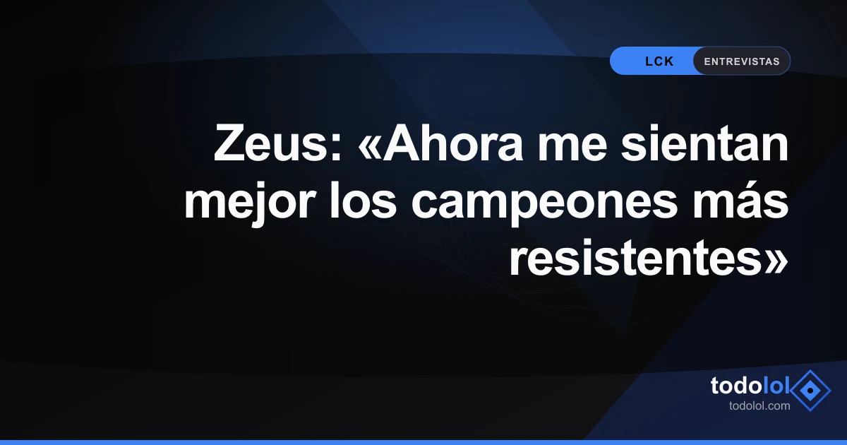 Portada de Zeus: «Ahora me sientan mejor los campeones más resistentes»