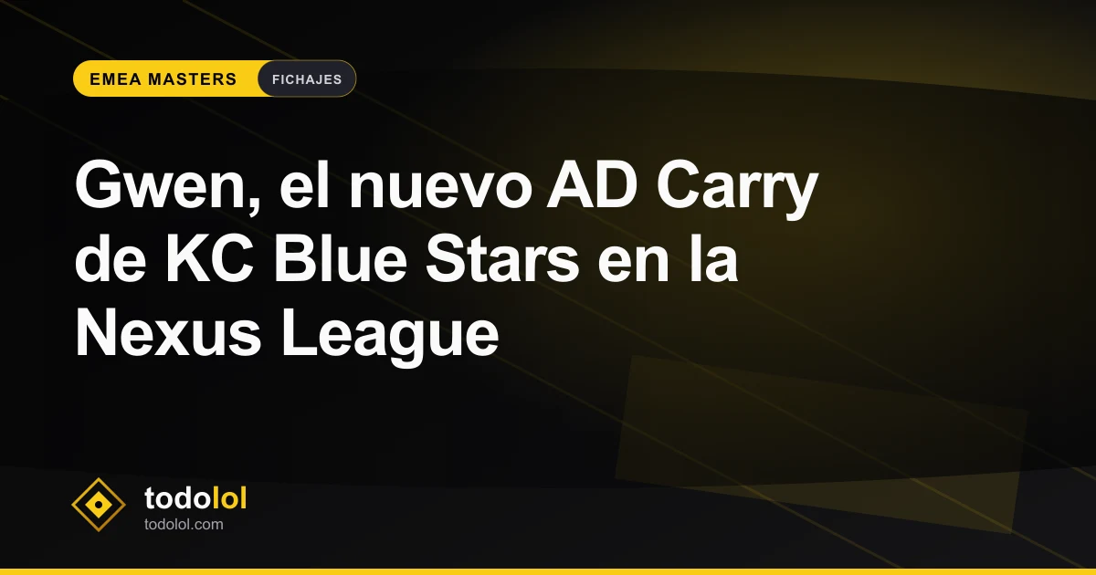 Portada de Gwen, el nuevo AD Carry de KC Blue Stars en la Nexus League