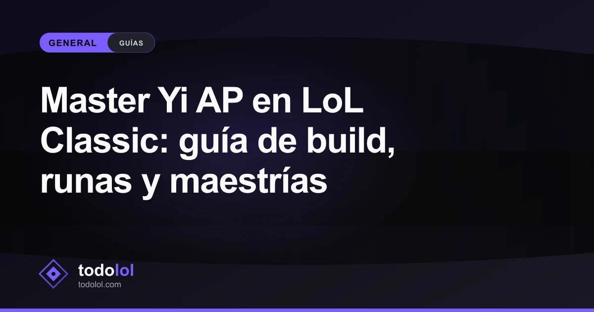Portada de Master Yi AP en LoL Classic: guía de build, runas y maestrías