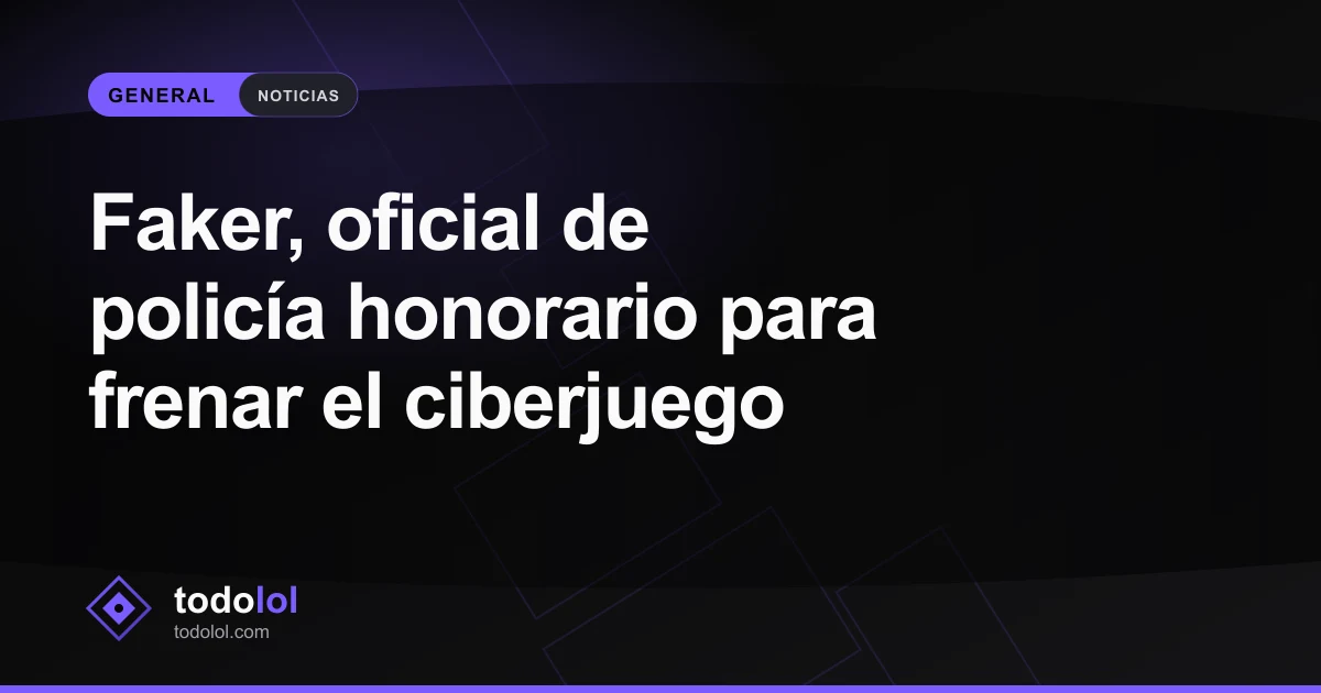 Portada de Faker, oficial de policía honorario para frenar el ciberjuego