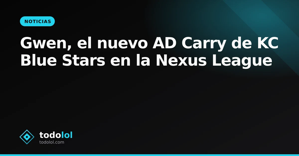 Portada de Gwen, el nuevo AD Carry de KC Blue Stars en la Nexus League
