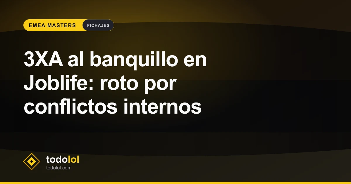 Portada de 3XA al banquillo en Joblife: roto por conflictos internos