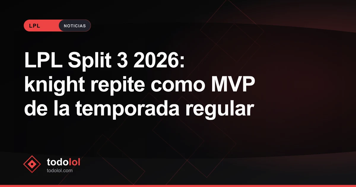 Portada de LPL Split 3 2026: knight repite como MVP de la temporada regular