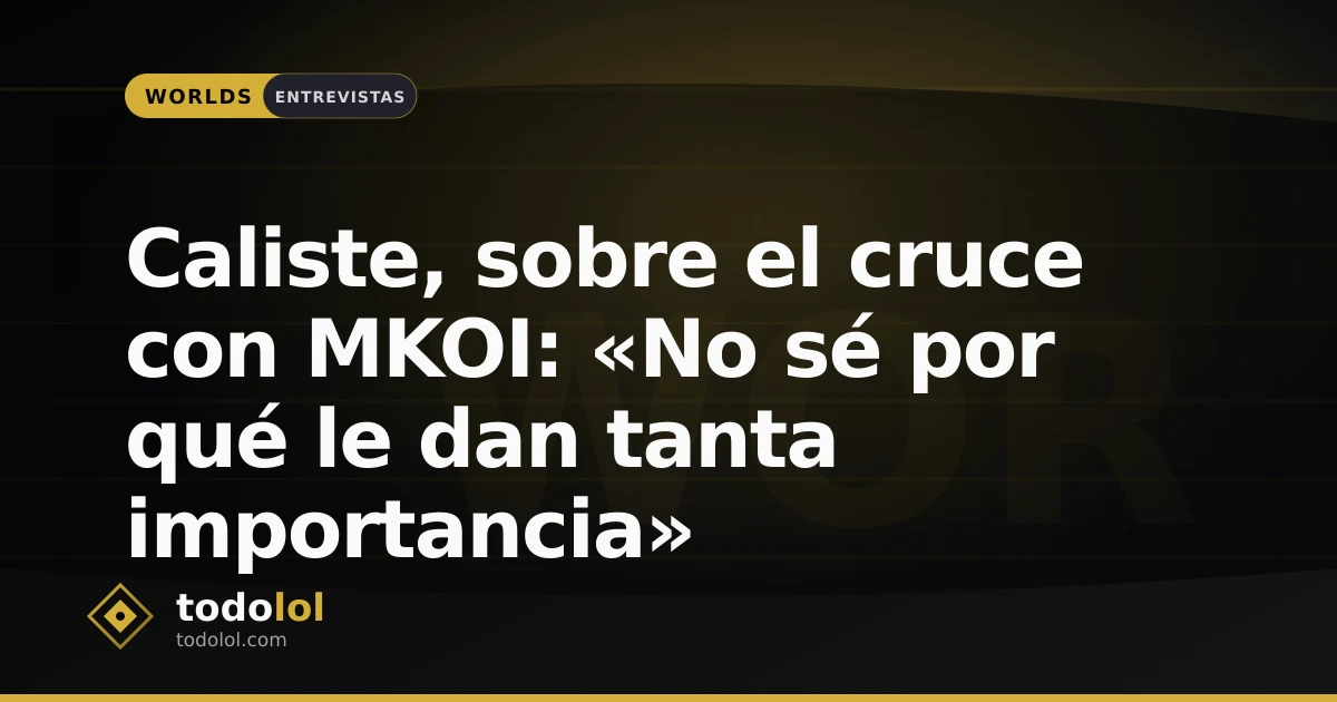 Portada de Caliste, sobre el cruce con MKOI: «No sé por qué le dan tanta importancia»