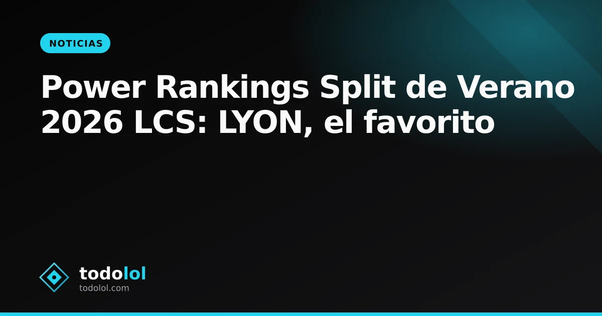 Portada de Power Rankings Split de Verano 2026 LCS: LYON, el favorito
