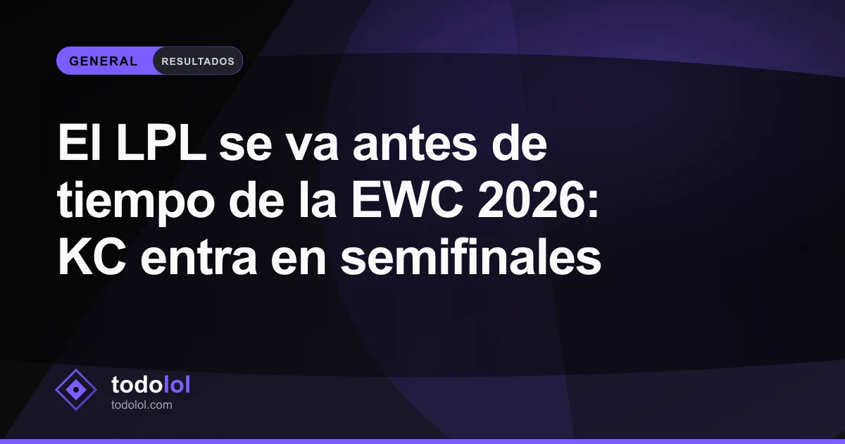 Portada de El LPL se va antes de tiempo de la EWC 2026: KC entra en semifinales