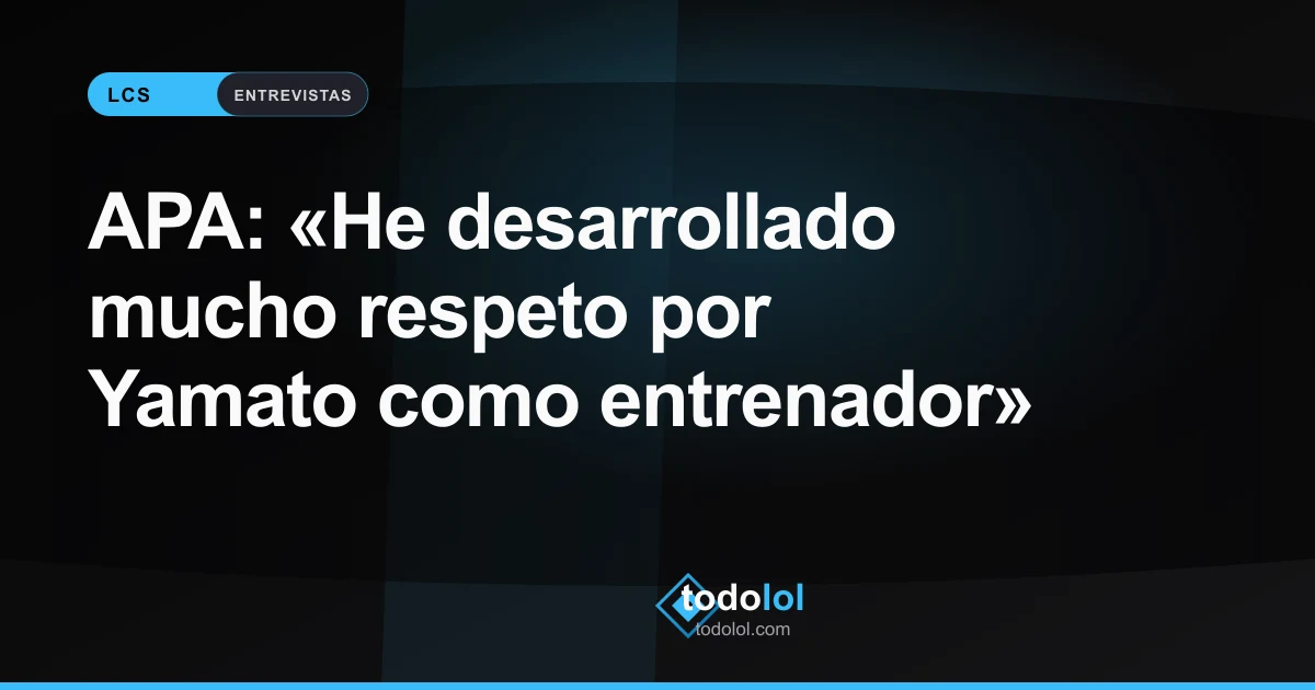 Portada de APA: «He desarrollado mucho respeto por Yamato como entrenador»