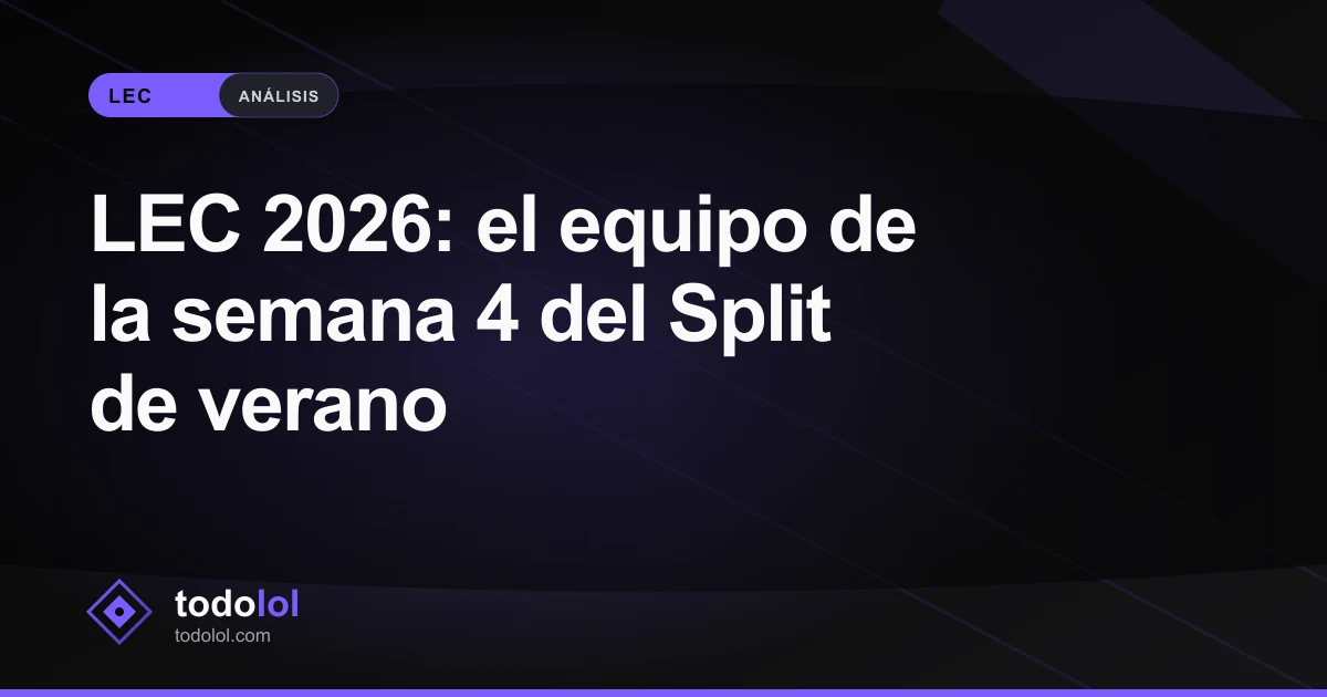 Portada de LEC 2026: el equipo de la semana 4 del Split de verano