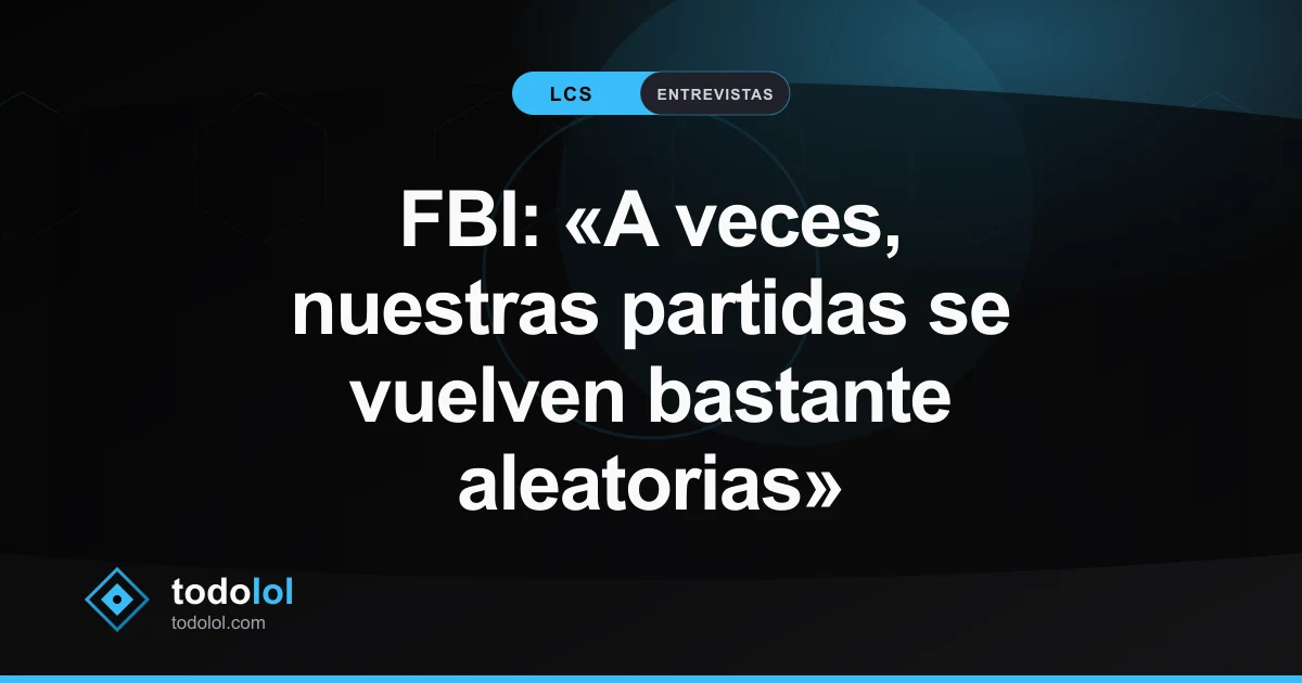 Portada de FBI: «A veces, nuestras partidas se vuelven bastante aleatorias»