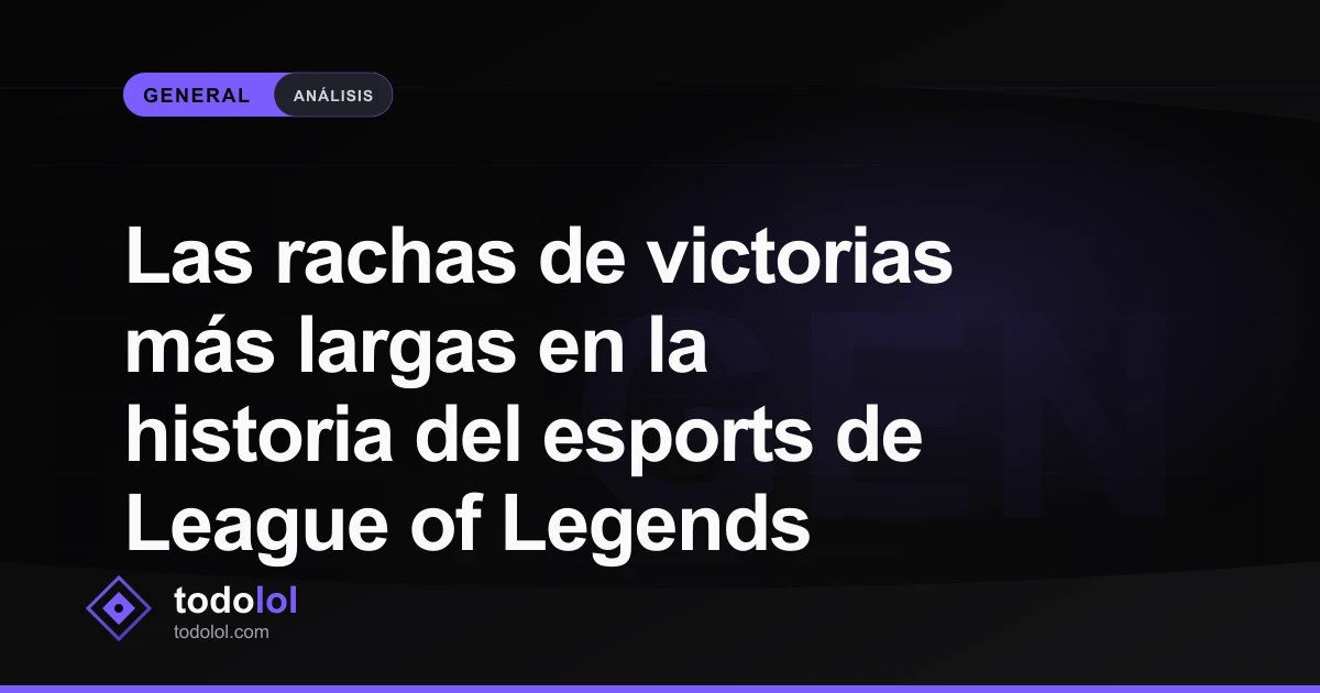 Portada de Las rachas de victorias más largas en la historia del esports de League of Legends