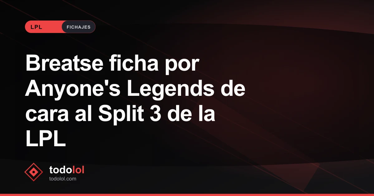 Portada de Breatse ficha por Anyone's Legends de cara al Split 3 de la LPL
