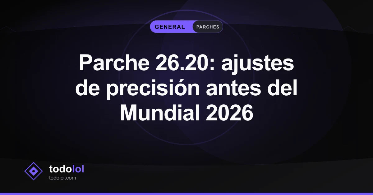Portada de Parche 26.20: ajustes de precisión antes del Mundial 2026
